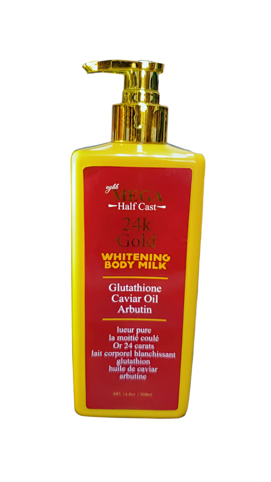 MEGA HALFCAST 24K GOLD WHITENING BODY MILK 500ML