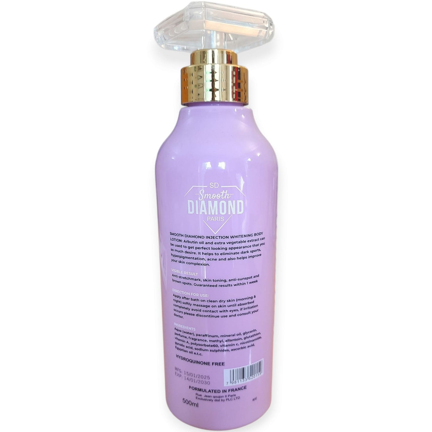 Smooth Diamond Paris Injection Gluta Terminal Whitening Body Lotion 500ML