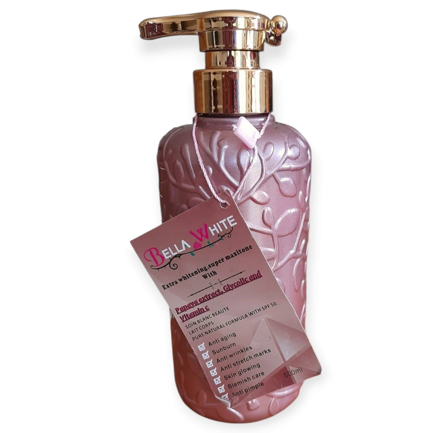 BELLA WHITE EXTRA WHITENING WITH PAPAYA EXTRACT,GLYCOLIC & VITAMIN C BODY LOTION 500ML