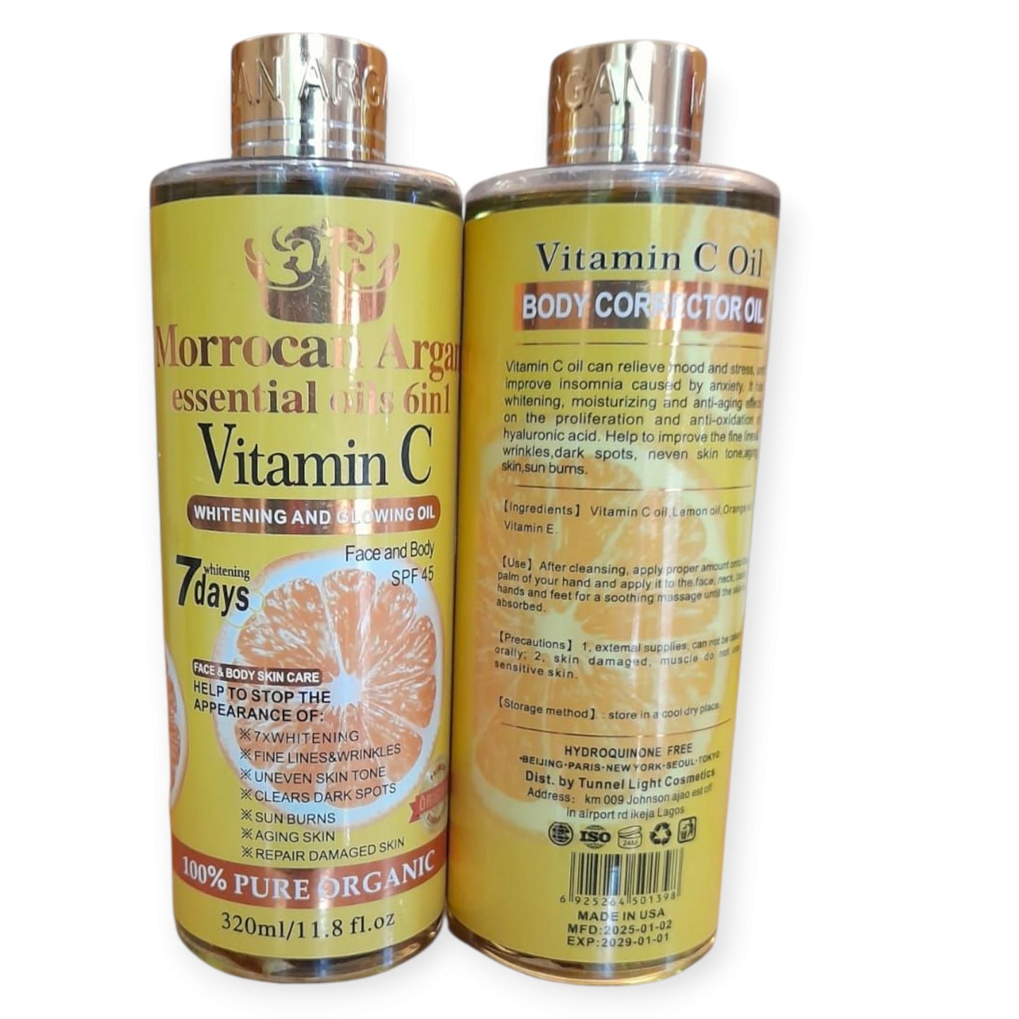 Morrocan Argan Essential Body Oils 6in1 Vitamin C 320ML