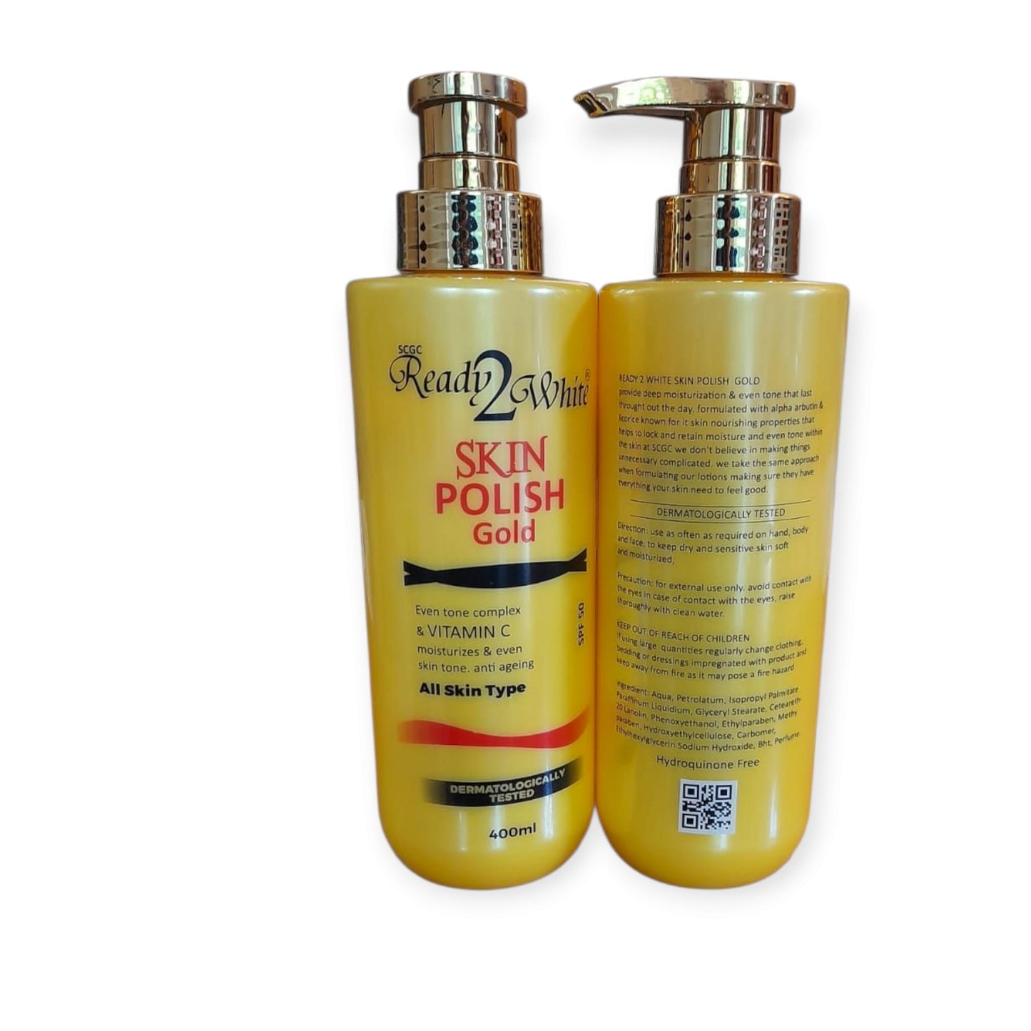 Ready2White Skin Polish Gold Body Lotion SPF50, 400ML