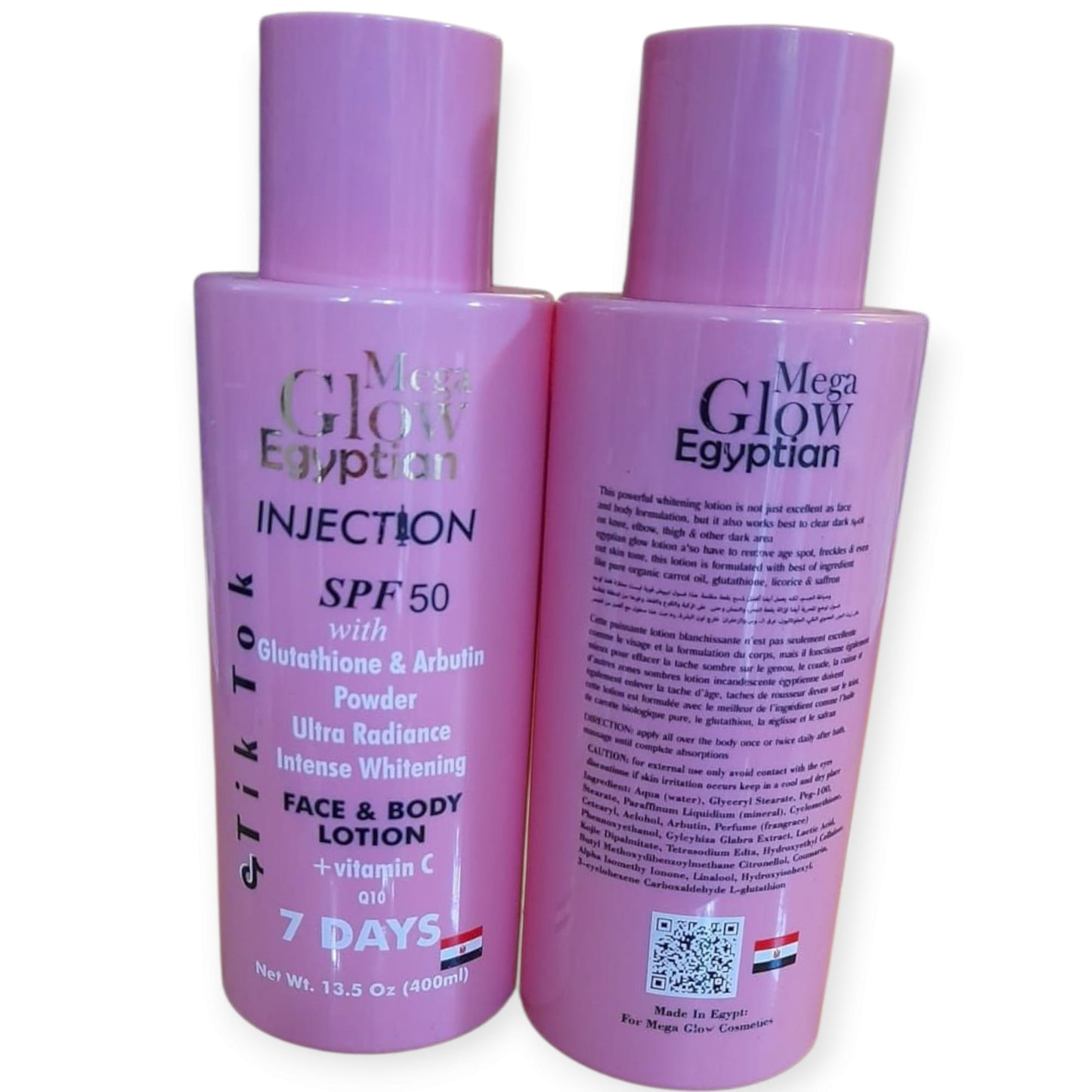 Mega Glow Egyptian Injection Face & Body Lotion SPF50 400ML