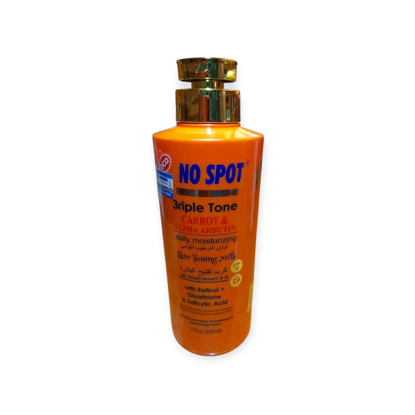 No Spot 3riple Tone Carrot & Alpha Arbutin Skin Toning Milk 500ML