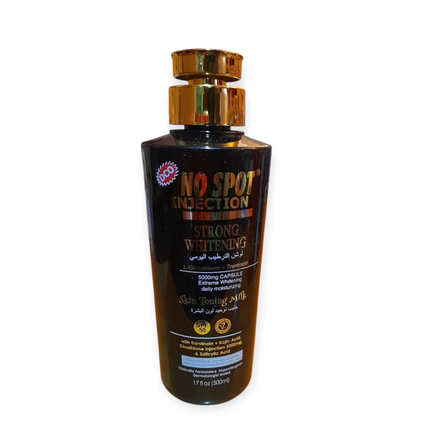 No Spot Injection Strong Whitening Skin Toning Milk, 500ml, Daily Moisturising Lotion with SPF 50