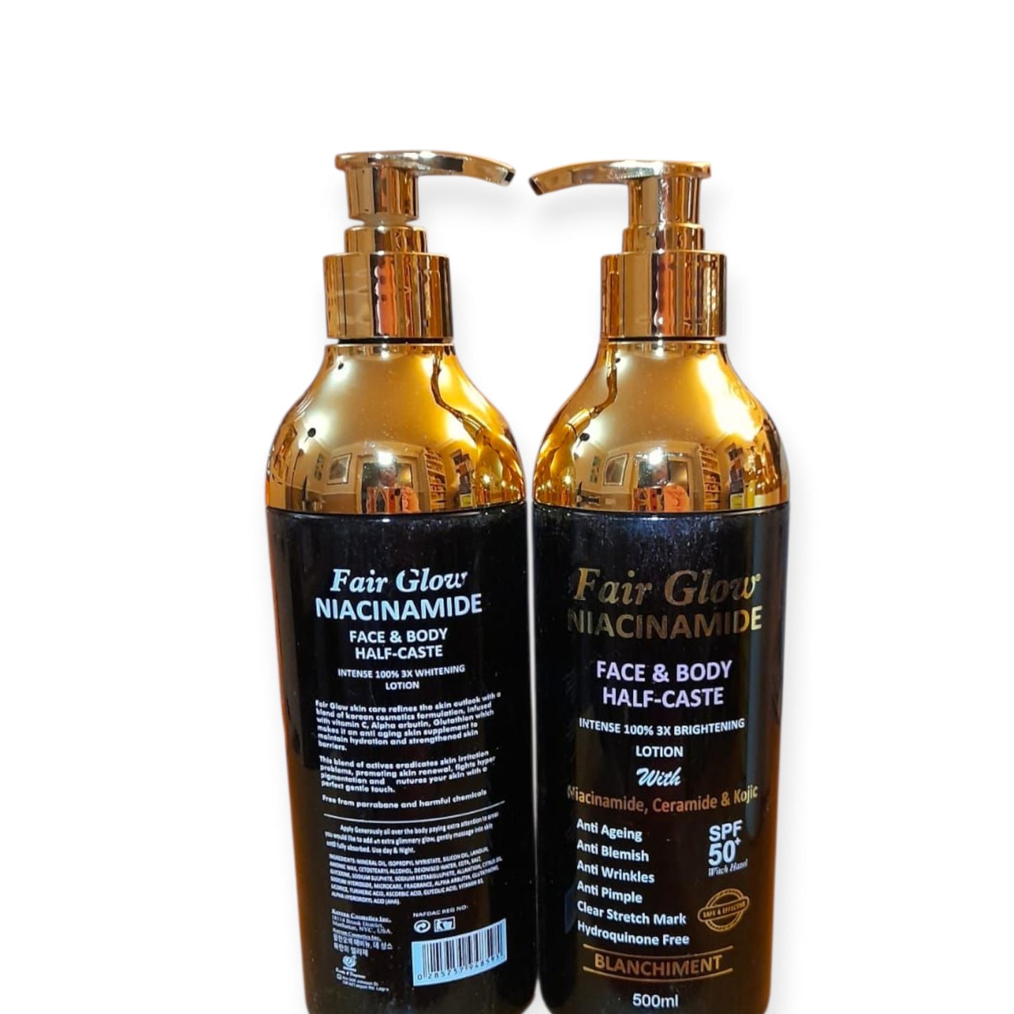Fair Glow Niacinamide Face & Body Intense Brightening Lotion. SPF50+, 500ML