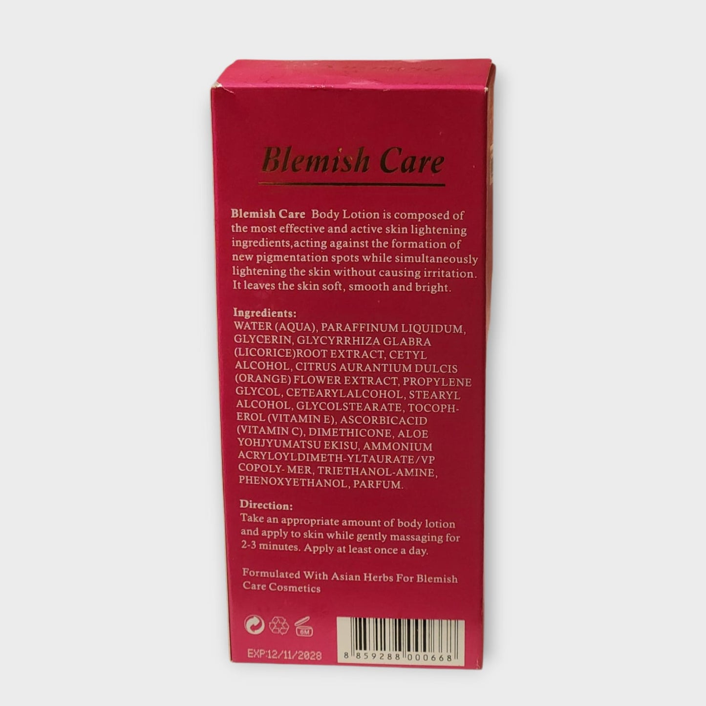 Blemish Care Body Lotion.