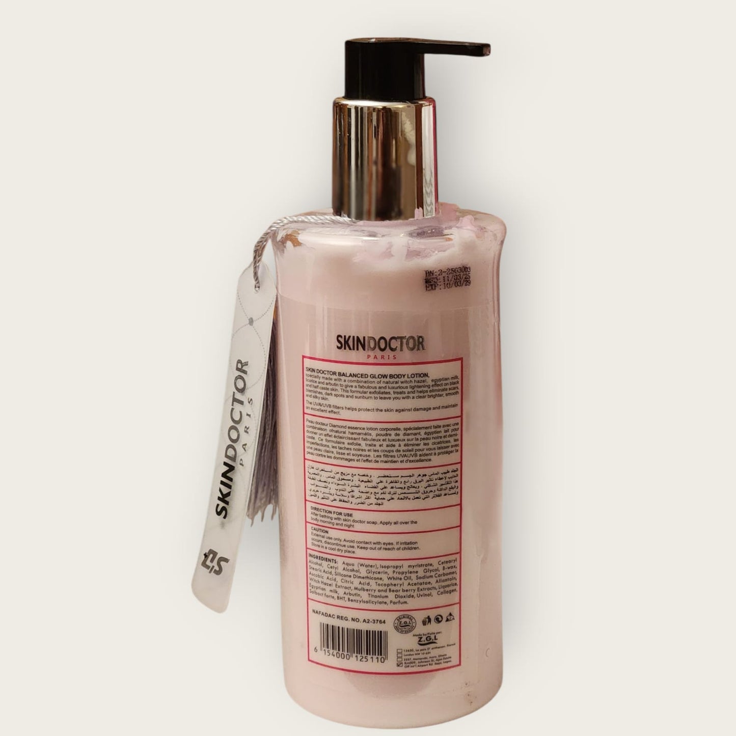 Skin Doctor Paris Egyptian Glow Ultra Radiance Pure Whitening Body Milk with SPF 30