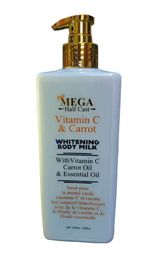 MEGA HALFCAST VITAMIN C & CARROT WHITENING BODY MILK 500ML