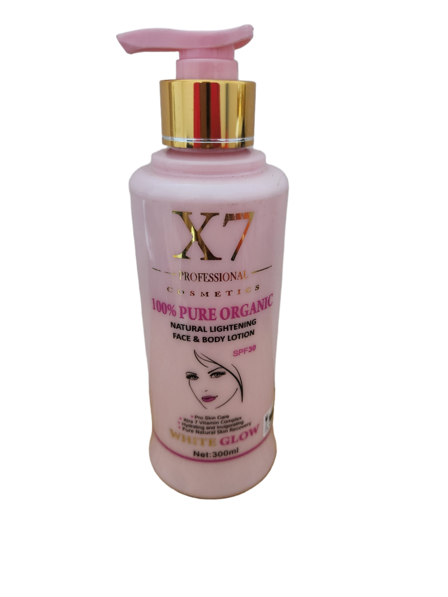 X7 100% Pure Organic Face and Body Lotion 300ml