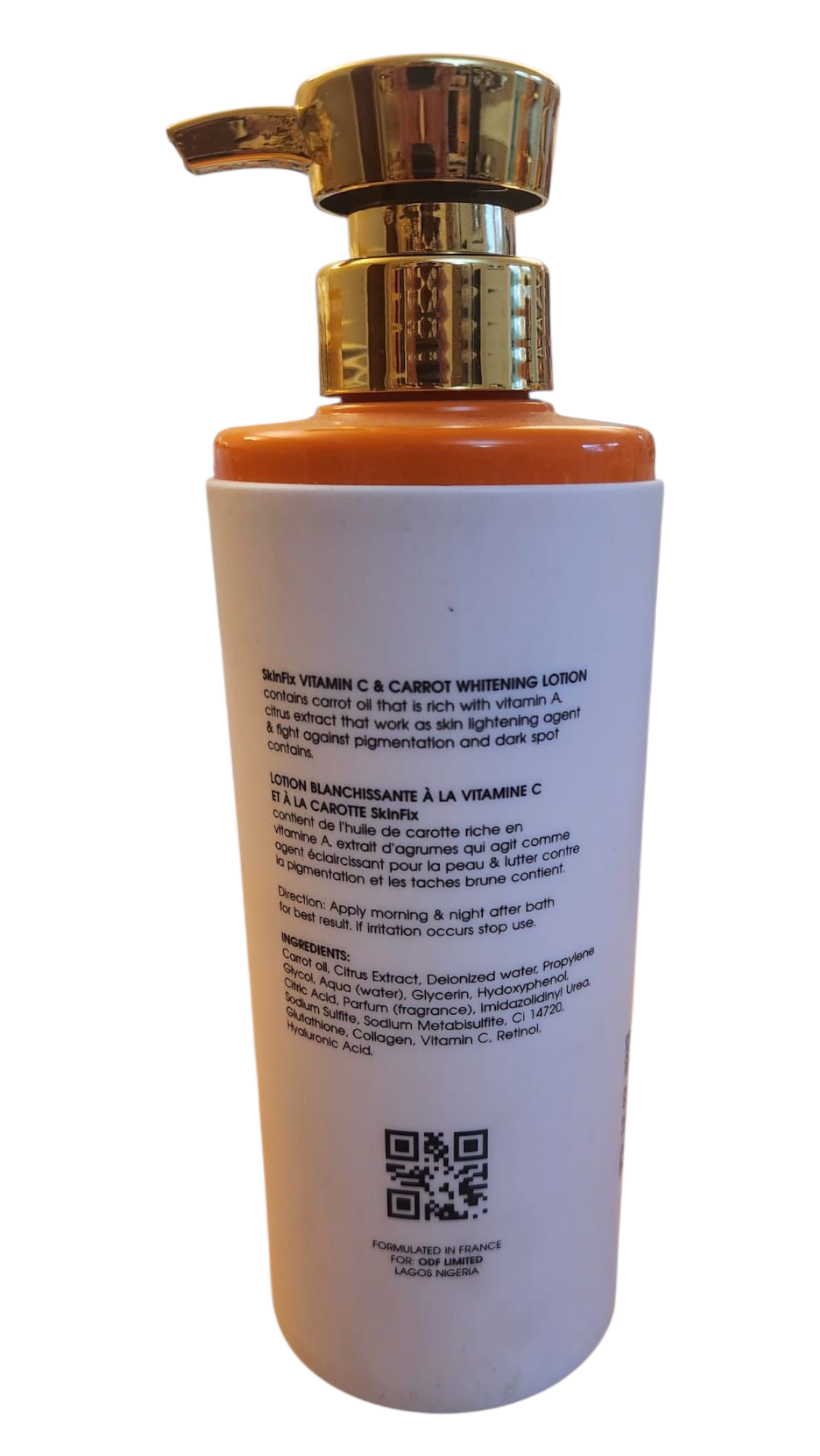 SkinFix Vitamin C & Carrot Whitening Body Lotion.