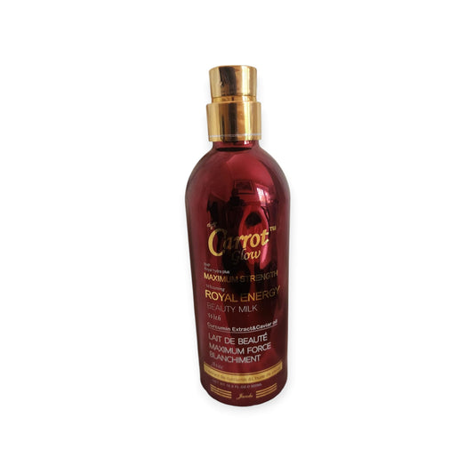 Carrot Glow Maximum Strength Whitening, Royal Energy Beauty Milk, With Curcumin Extract and Caviar Oil, 500 ml