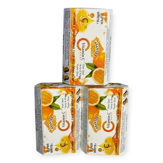 Asantee Vitamin C Brightening Face and Body Soap, 125g (3 Bars)