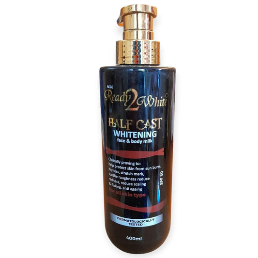 Ready2White Half Cast Whitening Face & Body Lotion, SPF50, 400ML