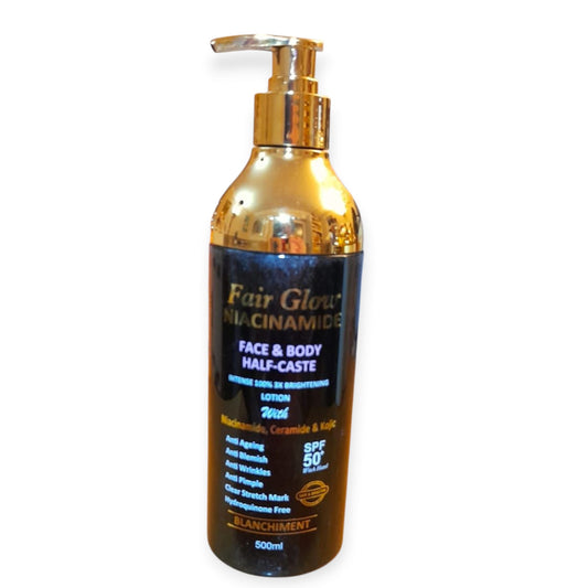 Fair Glow Niacinamide Face & Body Intense Brightening Lotion. SPF50+, 500ML