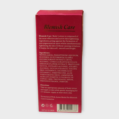 Blemish Care Body Lotion.