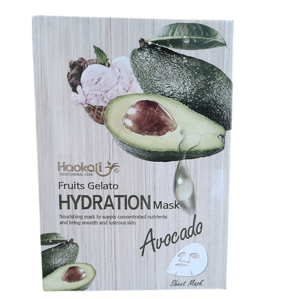 Haokali Fruits Gelato Hydration Sheet  Face Mask ( Avocado)