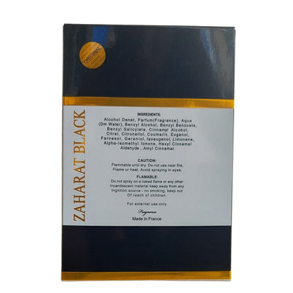 Zaharat Black Eau De Parfum natural spray 100ml bottle